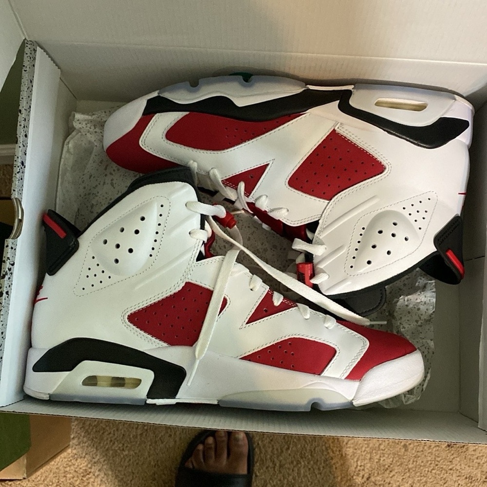 Jordan Athletic Shoes Red White Black